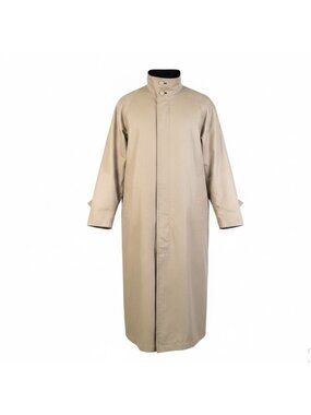 London Fog Women Beige Trench Coat With Button Embellishment Size 10 Petite